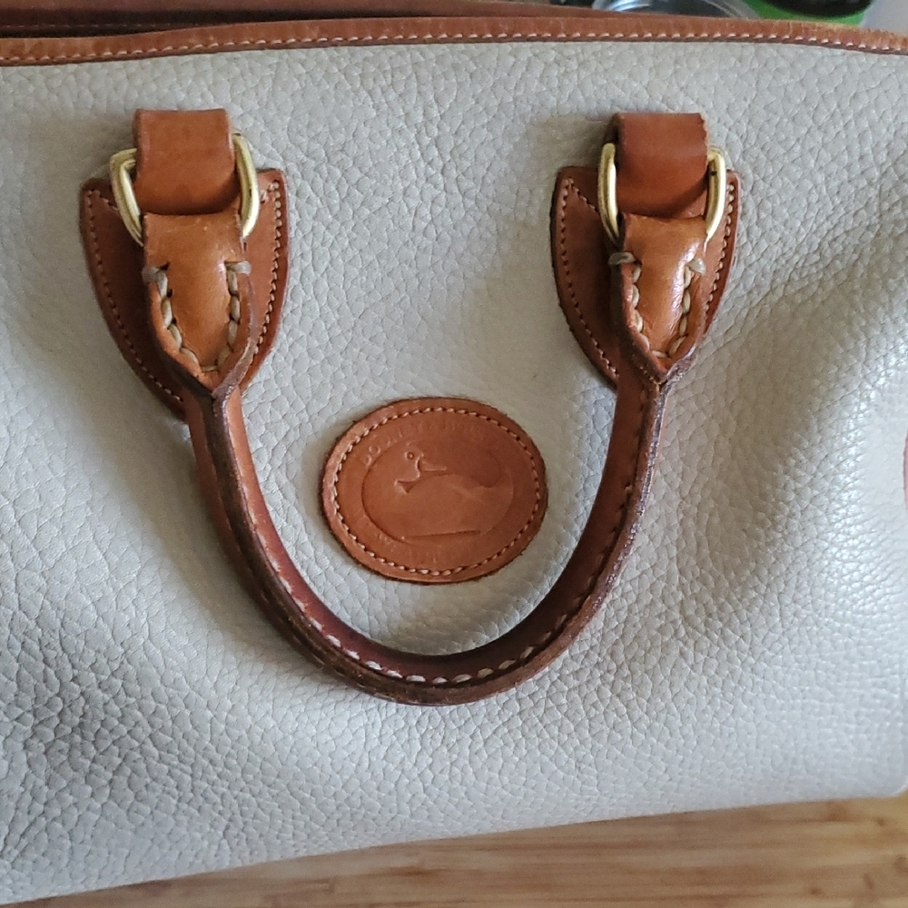 Dooney & Bourke Cream and Tan Satchel/leather Speedy - Picture 3 of 11